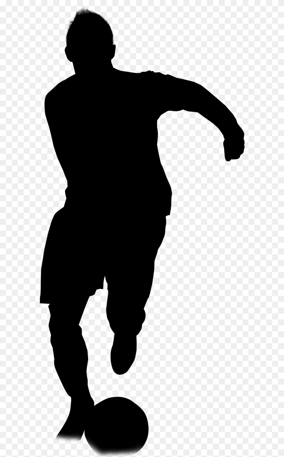 Footballer Silhouette Silhouette, Gray Free Png Download