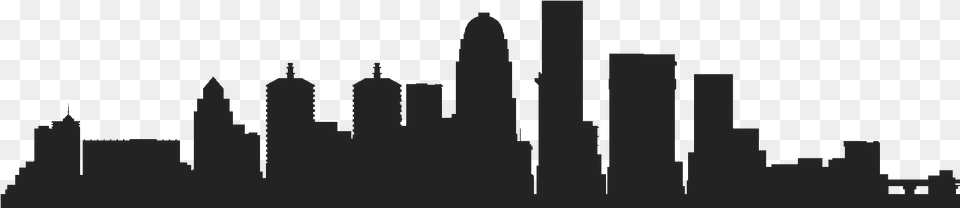 Footer Silhouette Gray Louisville Skyline Silhouette, Architecture, Fountain, Water Free Png