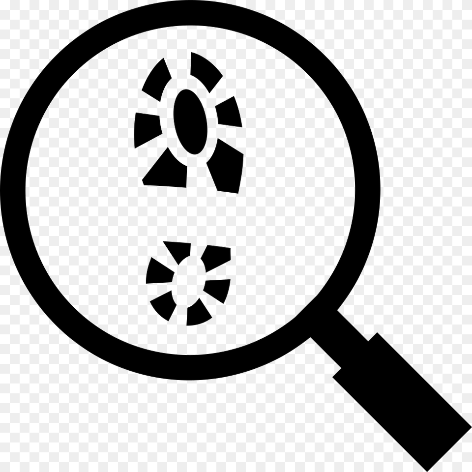 Footprint And Magnifying Glass Magnifying Glass With Footprints, Stencil Png
