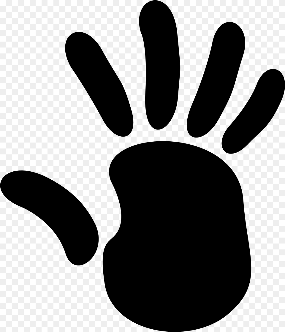 Footprint Clipart Panda Right Hand Cartoon, Gray Png Image