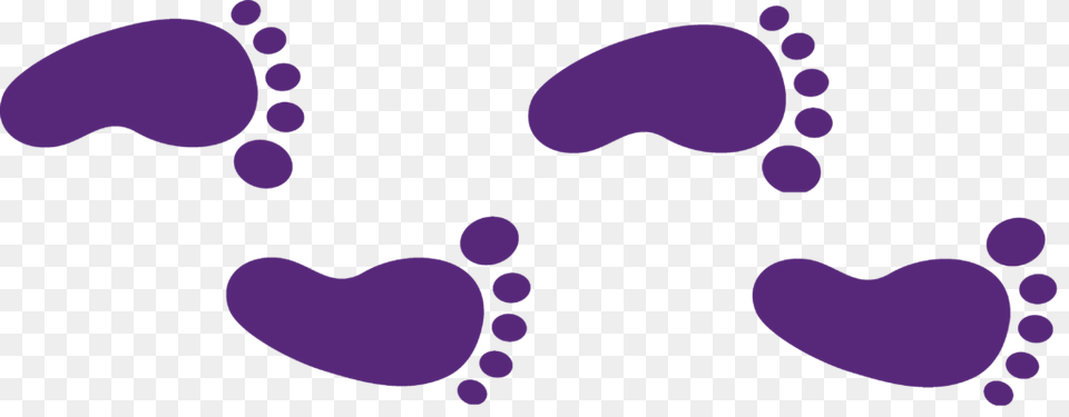 Footprint Heart Clipart Foot Print Clip Art, Purple Free Transparent Png