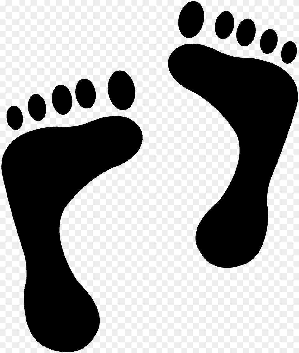 Footprint Infant Clip Art Foot Trace, Gray Png