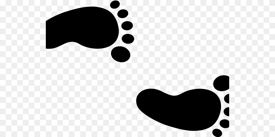 Footprints Clipart, Gray Free Png