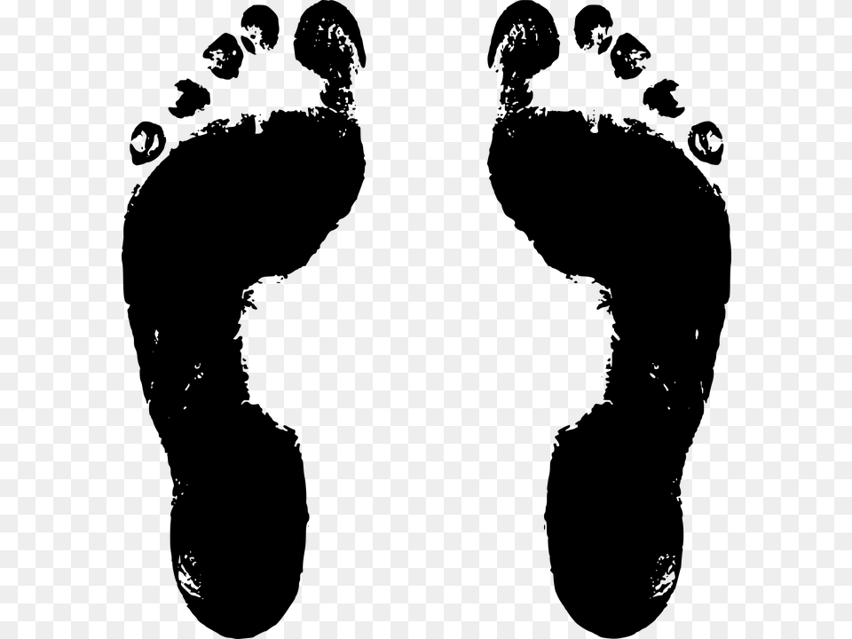 Footprints Clipart Black And White, Gray Free Png Download
