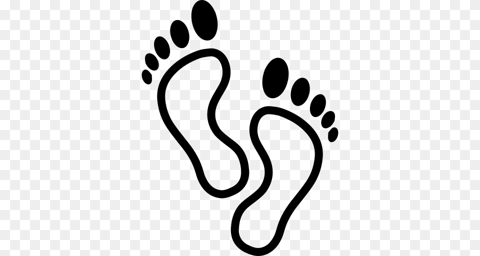 Footprints Icon, Gray Free Png