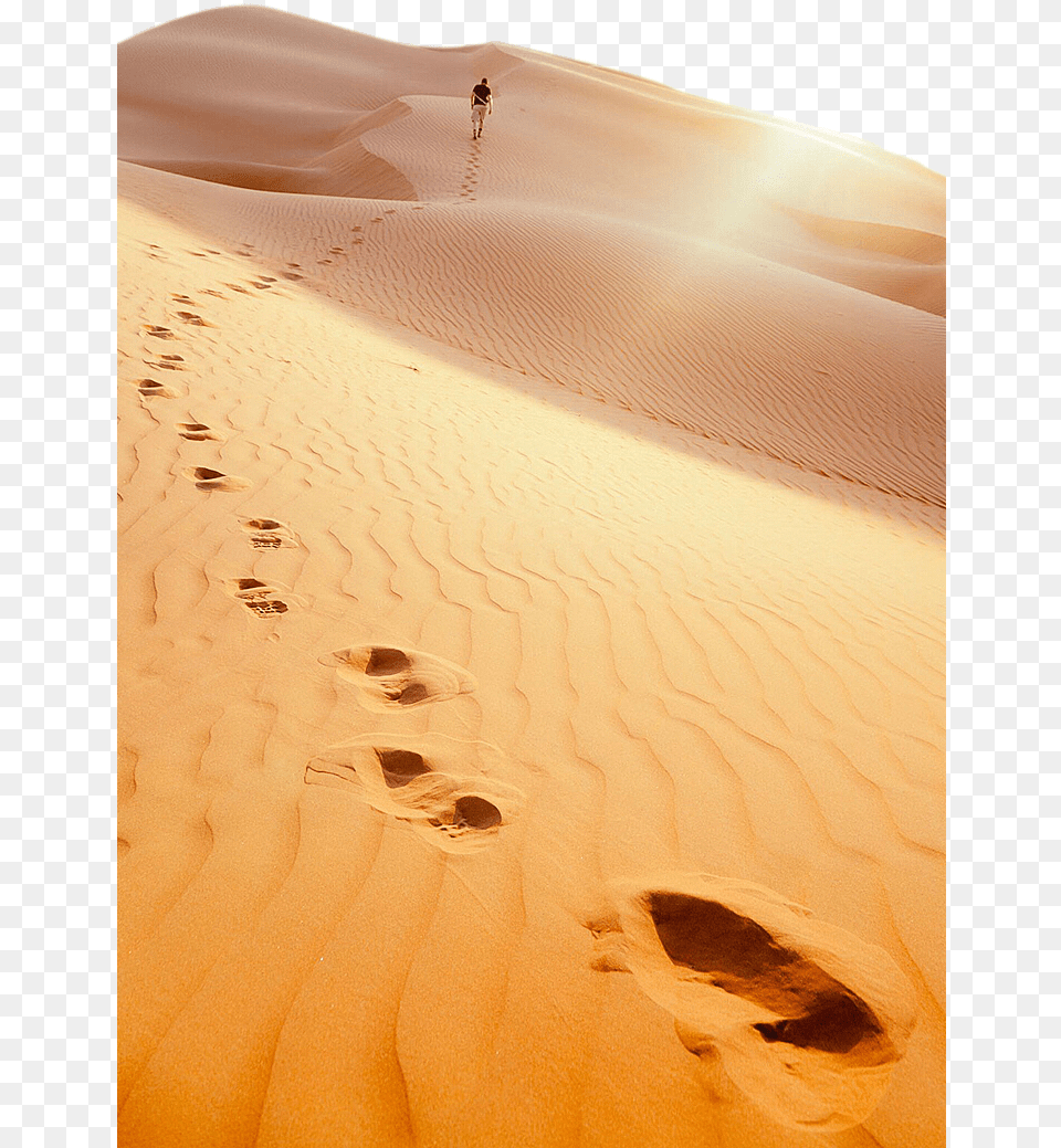Footprints In Desert Sand, Nature, Outdoors, Person, Footprint Free Png