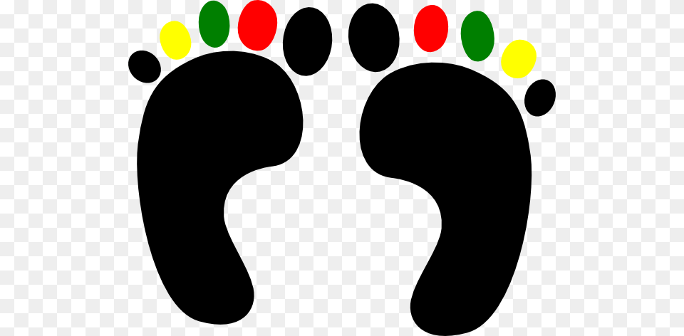 Footprints With Multi Colored Toes Clip Art For Web, Footprint Png