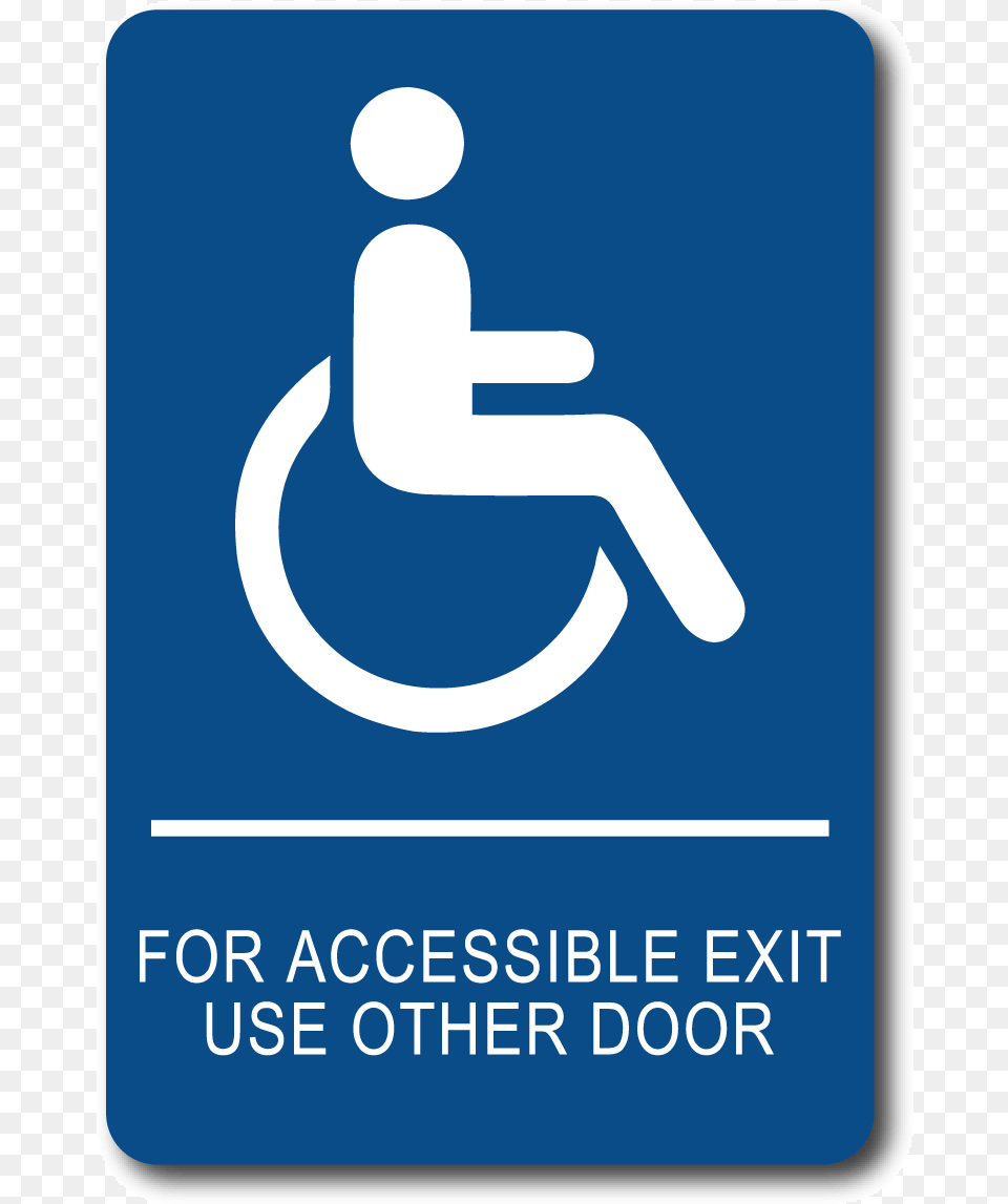 For Accessible Exit Use Other Door Sign Handicap Restroom Signs, Symbol, Road Sign Png