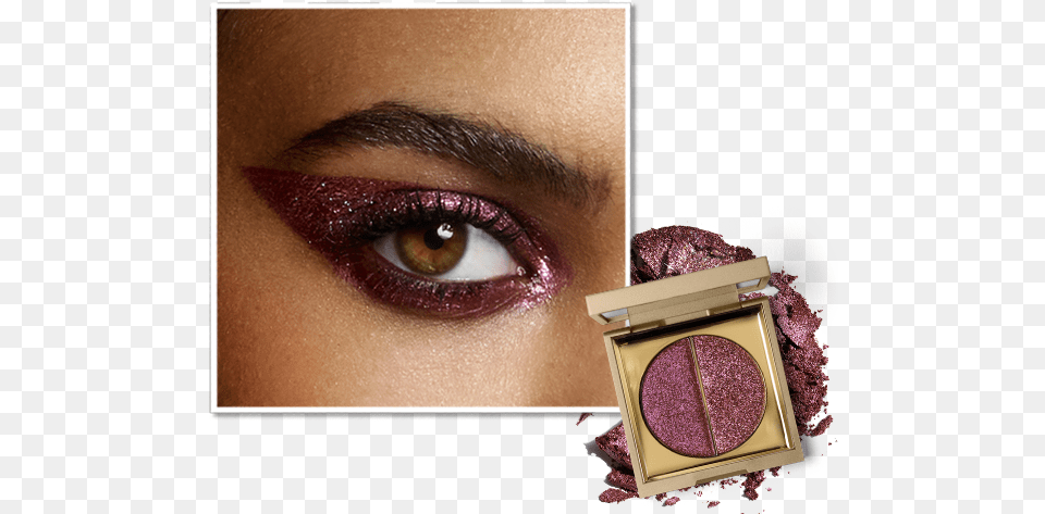 For Added Sparkle Press The Glitter Side Of The Vivid Stila Eye Shadow Duo Garnet, Face, Head, Person, Cosmetics Png