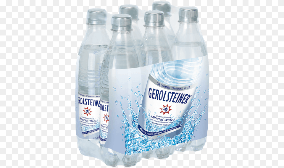 For Gerolsteiner Sparkling Natural Mineral Water Gerolsteiner Mineralwasser Sprudel 6 X 05 L, Bottle, Water Bottle, Beverage, Mineral Water Png Image