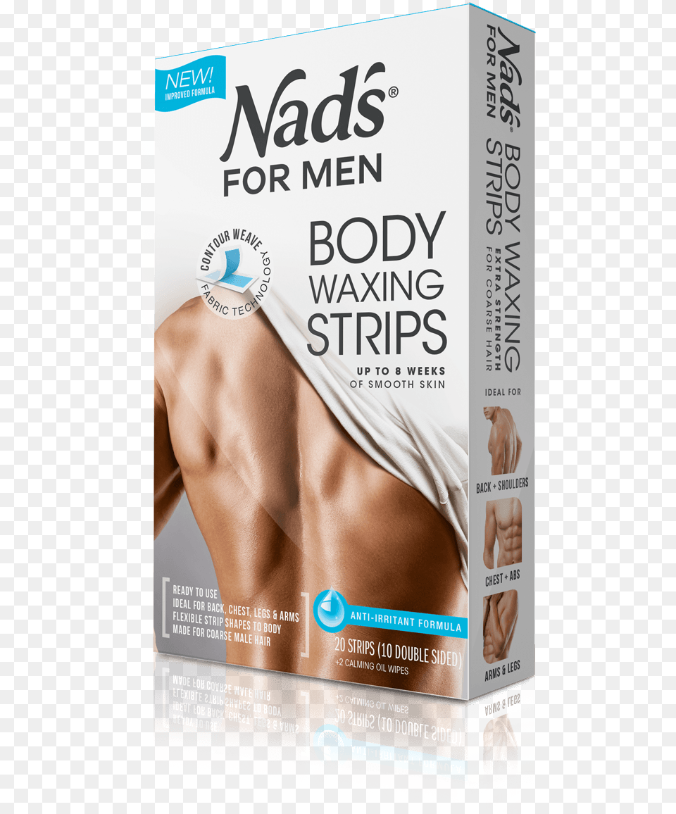 For Men Hair Removal Body Waxing Strips Magazine, Advertisement, Back, Body Part, Person Png Image