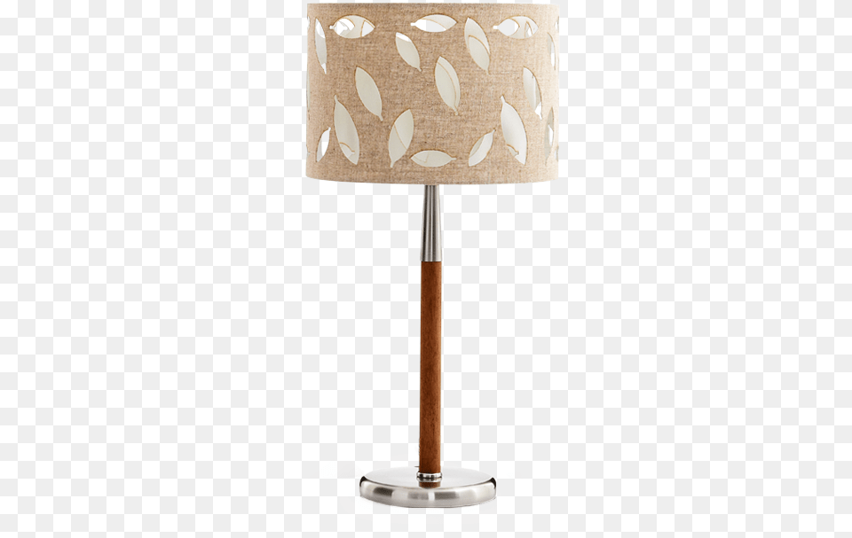 For Metal And Wood Table Lamp With Beige Shade Lampshade, Table Lamp Free Png Download