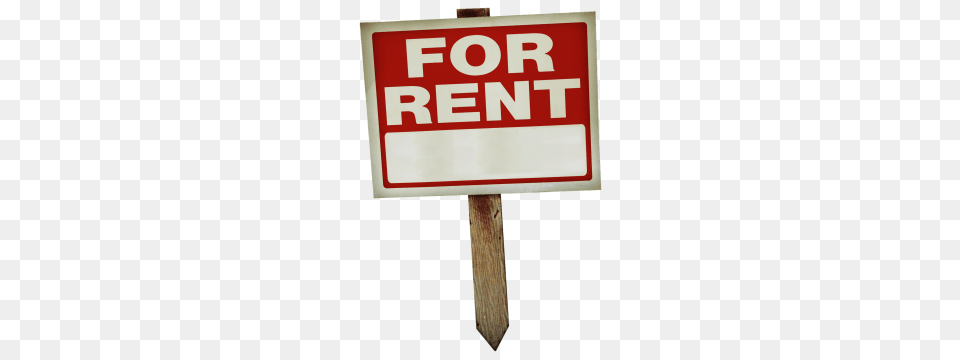 For On Pole Rent Sign Wooden, Symbol, First Aid, Road Sign Free Transparent Png