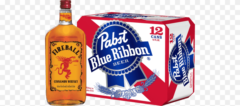 For Pabst Blue Ribbon Beer Amp Fireball Cinnamon Pabst Blue Ribbon, Alcohol, Beverage, Liquor, Food Png