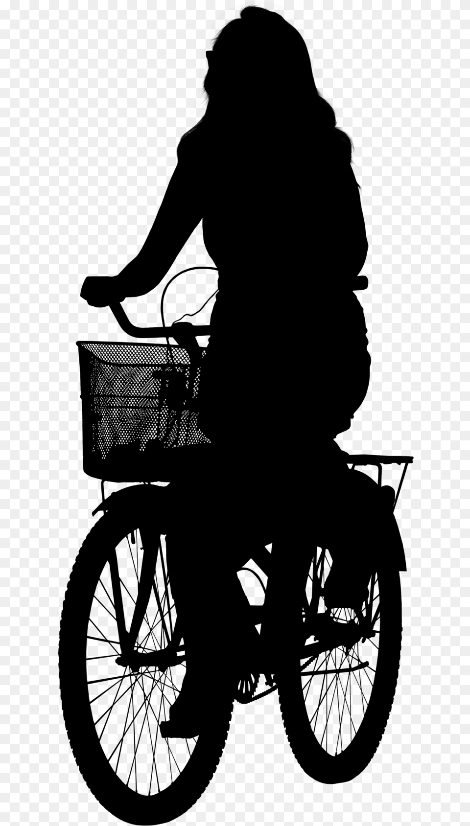 For Pictures Person Riding Bike Silhouette, Gray Free Transparent Png