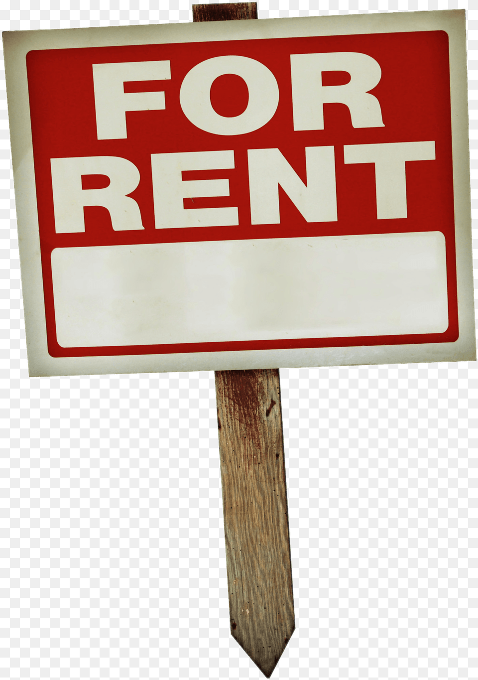 For Rent Sign On Wooden Pole Transparent For Rent, Symbol, Road Sign, First Aid, Accessories Png Image