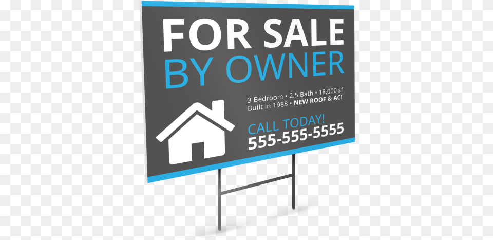 For Sale By Owner Yard Sign Template Preview Real Estate Signs Templates, Advertisement, Poster Png
