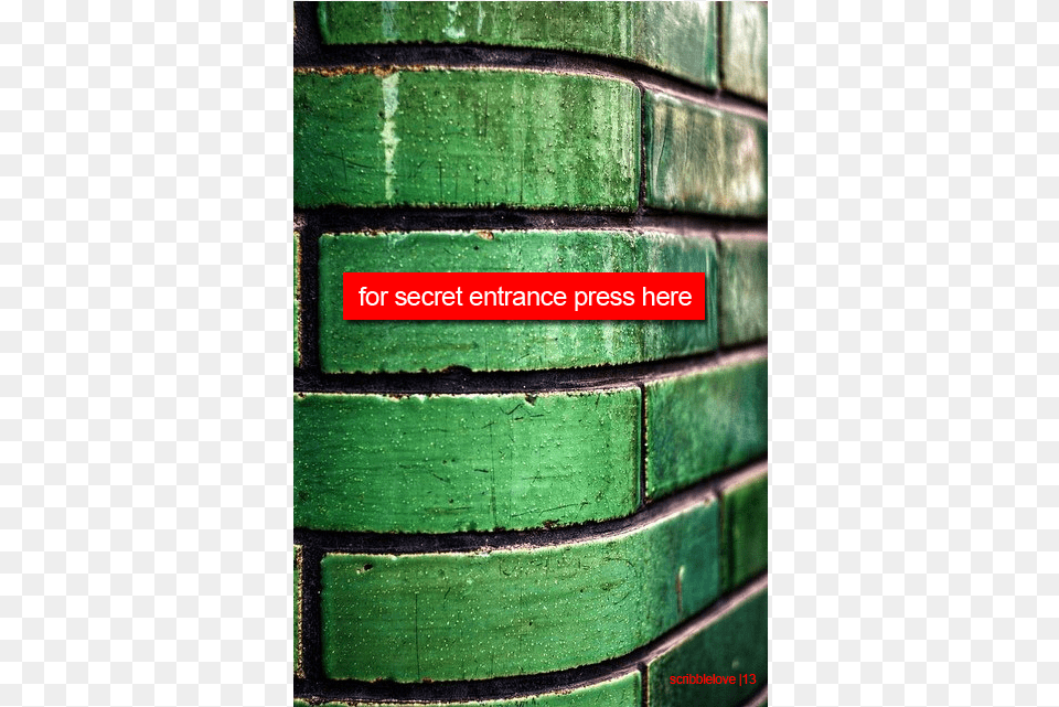 For Secret Entrance4 3 Green, Brick, Architecture, Building, Wall Free Png