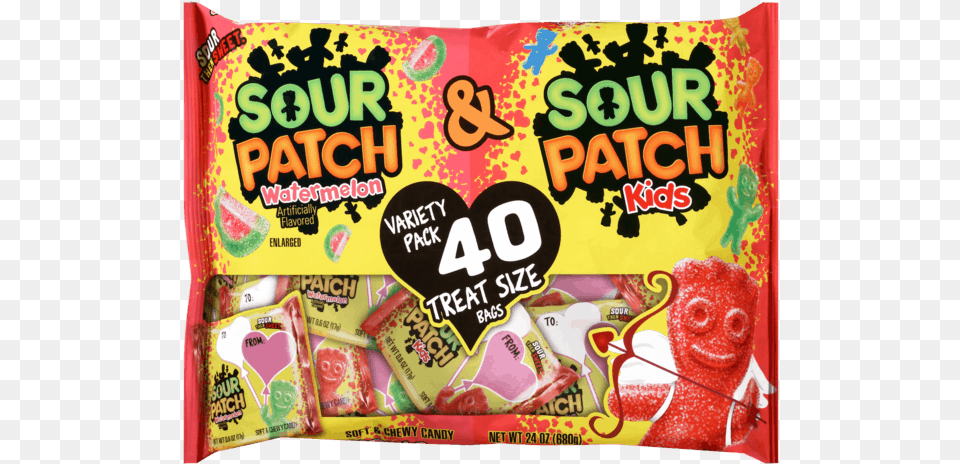 For Sour Patch Kids Valentine39s Treat Size Variety Sour Patch Variety Soft Candy 06 Oz 40 Ct, Food, Sweets Free Png Download