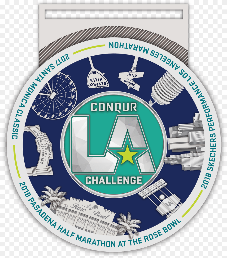 For The Conqur La Challenge Eligible Runners Will Pasadena Half Marathon Medal, Badge, Logo, Symbol, Emblem Png