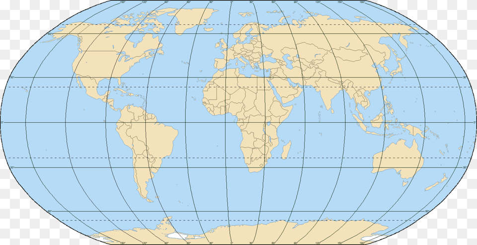 For World Map With Equator And Prime Meridian Earth Map With Grid, Astronomy, Outer Space, Planet, Sphere Free Png Download