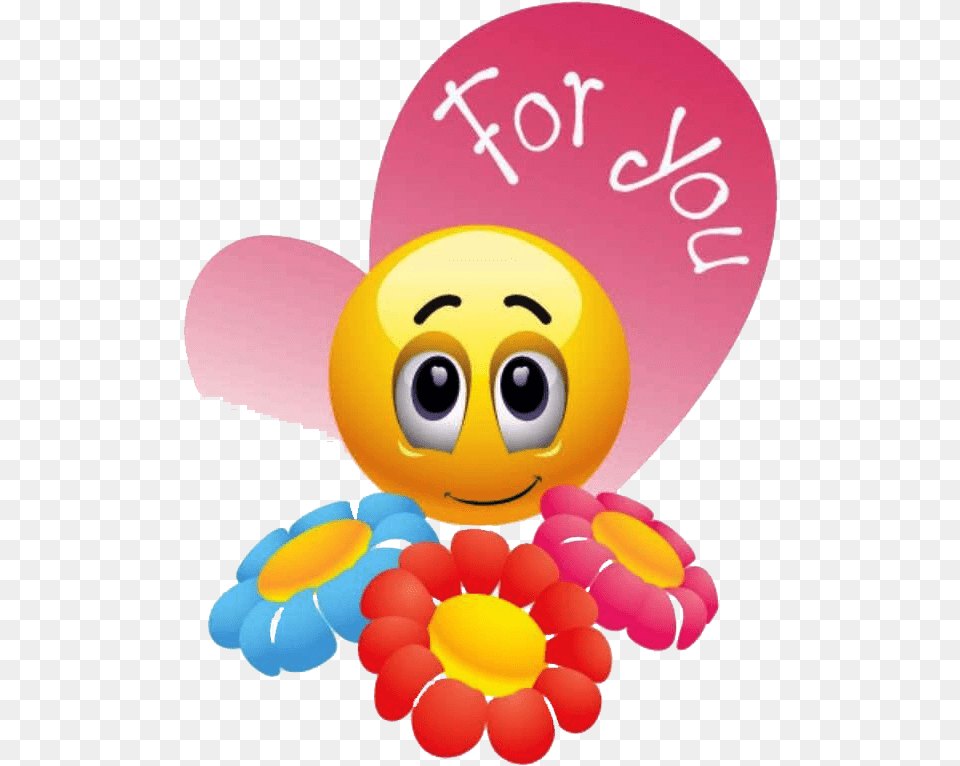 For You Flowers Emoticon, Balloon, Face, Head, Person Png