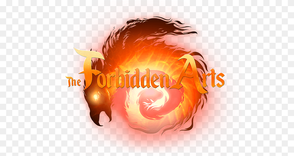 Forbidden Arts Logo Of A Fire Dragon Download Forbidden Arts Logo, Lighting, Flare, Light, Food Png