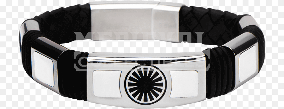 Force Awakens First Order Logo Leather Bracelet Star Wars Bracelet Stormtrooper Black And White, Accessories, Jewelry, Machine, Wheel Free Png Download