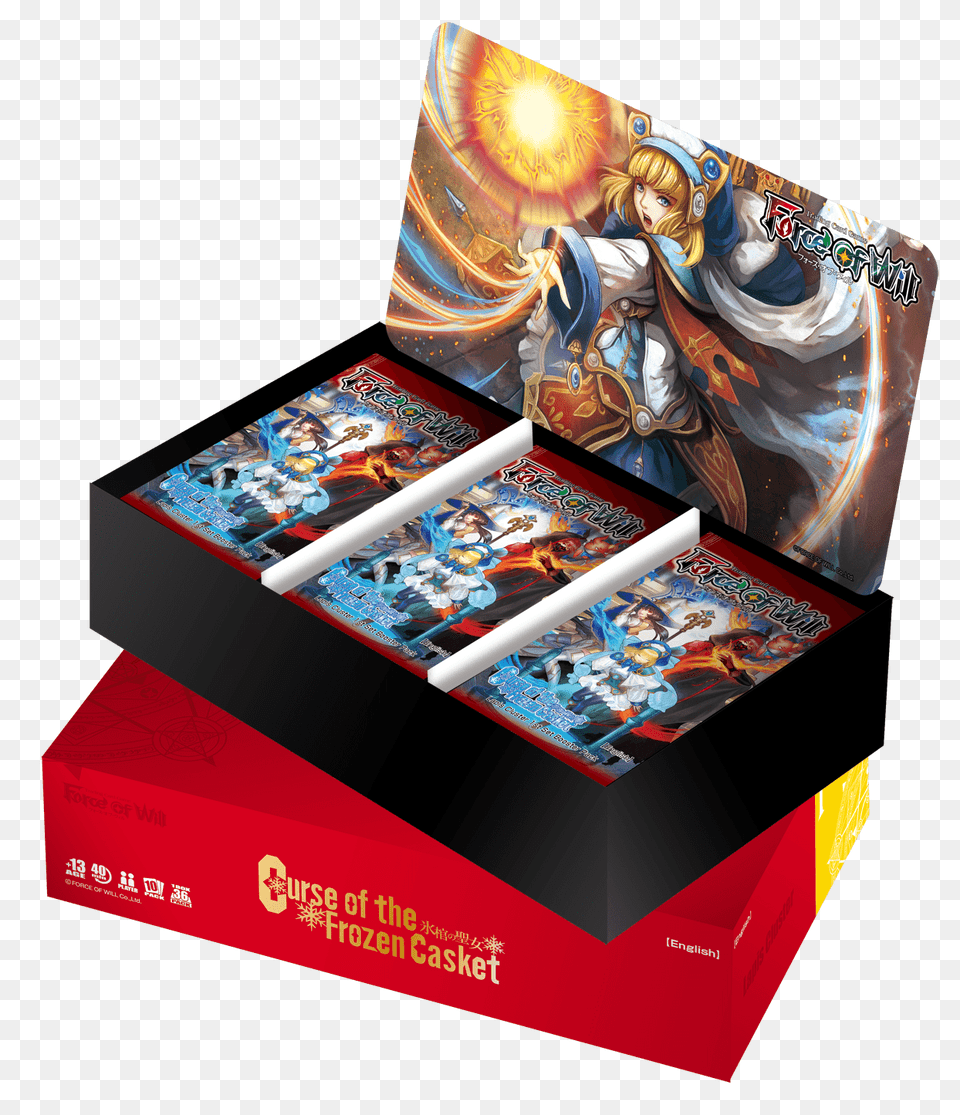 Force Of Will Curse Of The Frozen Casket Booster Box, Book, Publication, Adult, Female Free Png