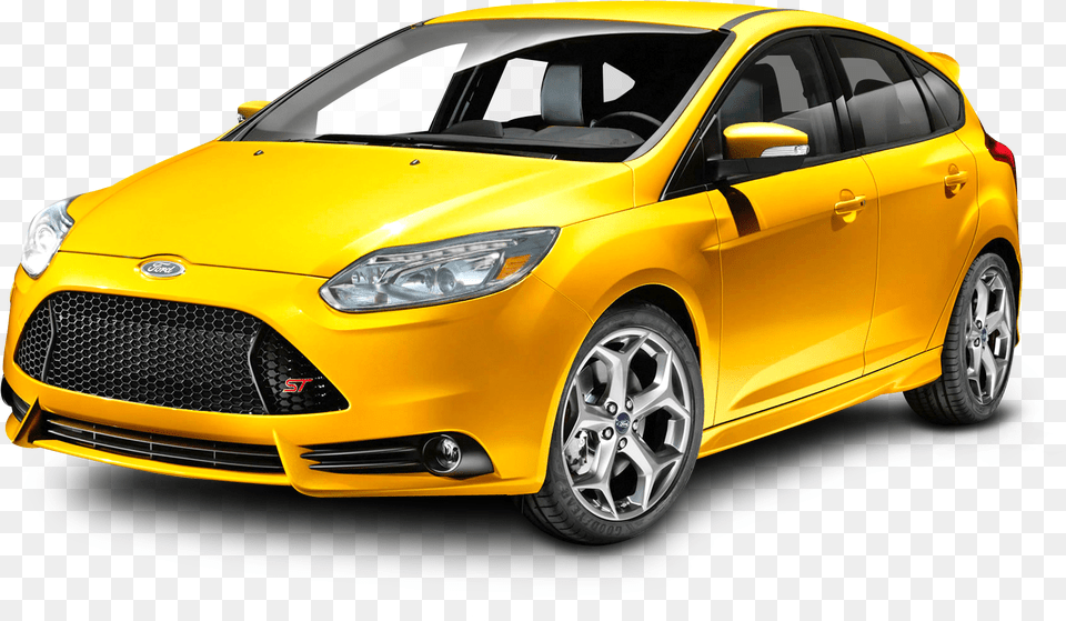 Ford Focus Yellow Car Image Ford Focus Yellow, Wheel, Vehicle, Transportation, Spoke Png