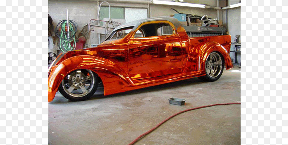 Ford Hot Rod Pickup Orange Chrome Car Paint, Alloy Wheel, Vehicle, Transportation, Tire Png