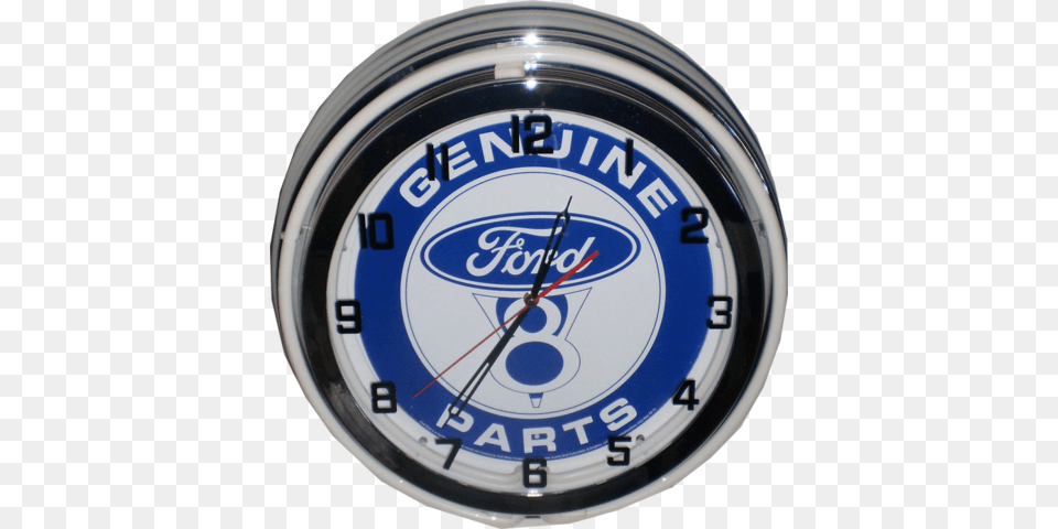 Ford Neon Clock Genuine Ford Parts V 8 Round Tin Sign 12 X, Analog Clock, Can, Arrow, Weapon Png