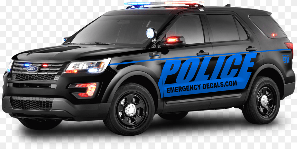 Ford Utility Blue Line Overlaid Kits Police Car Side, Transportation, Vehicle, Machine, Wheel Png Image