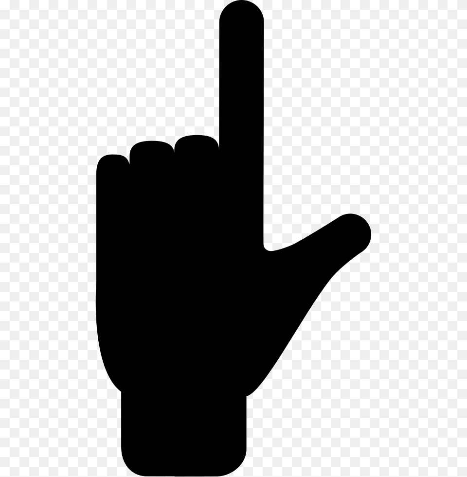 Forefinger And Thumb Fingers Extension Gesture Of Hand Silhouette, Clothing, Glove, Body Part, Person Png Image