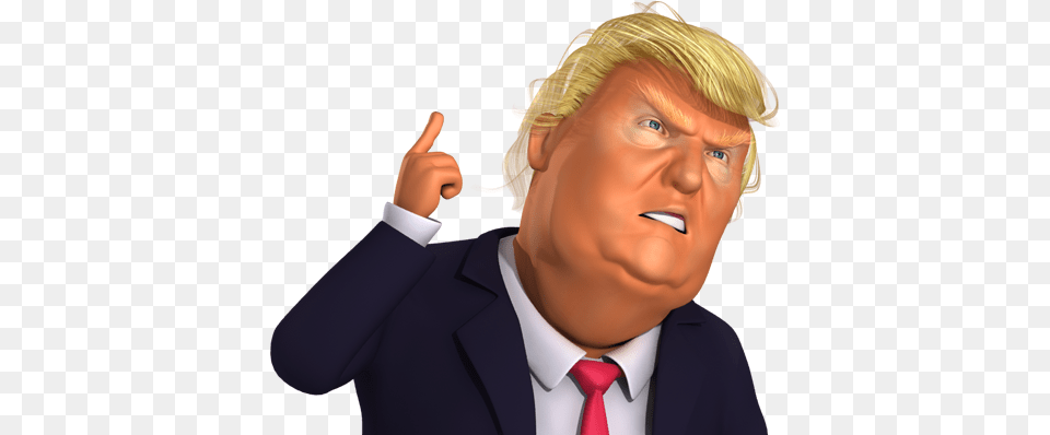 Forehead Microphone Caricature Trump Donald Trump Cartoon, Accessories, Tie, Person, Hand Free Png