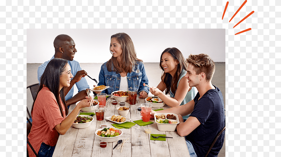 Foreigners Eating Korean Food, Furniture, Dining Table, Lunch, Meal Free Png