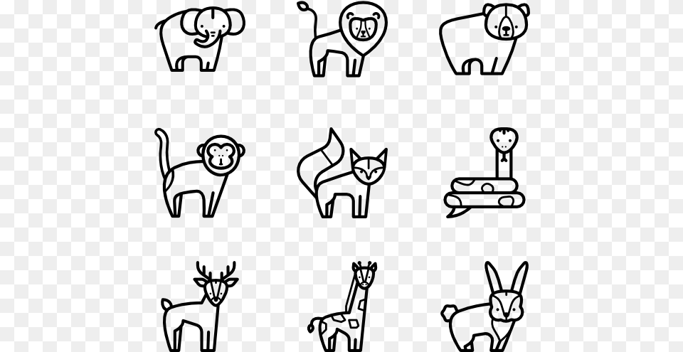 Forest Animals, Gray Free Png Download