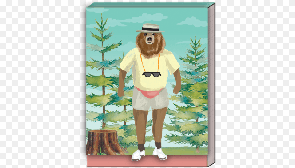 Forest Bear Pocket Note Pad Cartoon, Clothing, Tree, Plant, Shorts Free Transparent Png