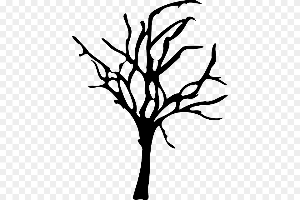 Forest Decline Forest Dieback Tree Dead Winter Scary Tree Clipart, Silhouette, Stencil, Plant, Bow Free Png Download