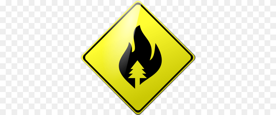 Forest Fire Clipart Black And White, Sign, Symbol, Road Sign Png Image