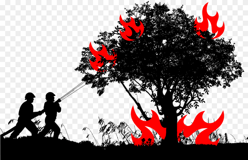 Forest Fire Fighting Image On Pixabay Silhouette, Flame Free Png Download
