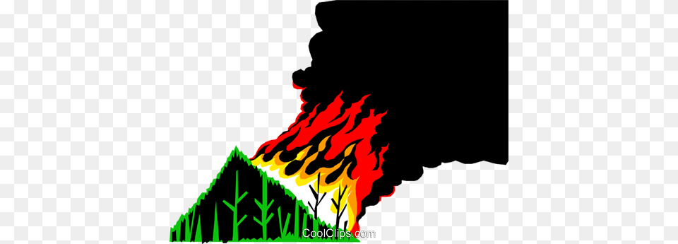 Forest Fire Royalty Free Vector Clip Art Illustration, Mountain, Nature, Outdoors, Volcano Png Image