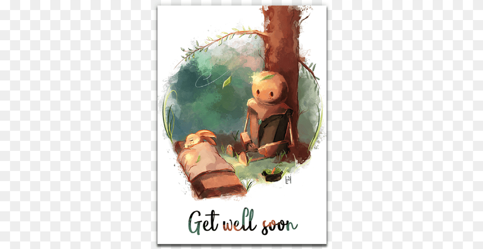 Forest Healing Illustration, Person, Reading, Outdoors, Photography Png Image