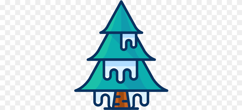 Forest Ice Snow Tree Winter Icon Filled Line Christmas Icons, Architecture, Bell Tower, Building, Tower Free Png Download