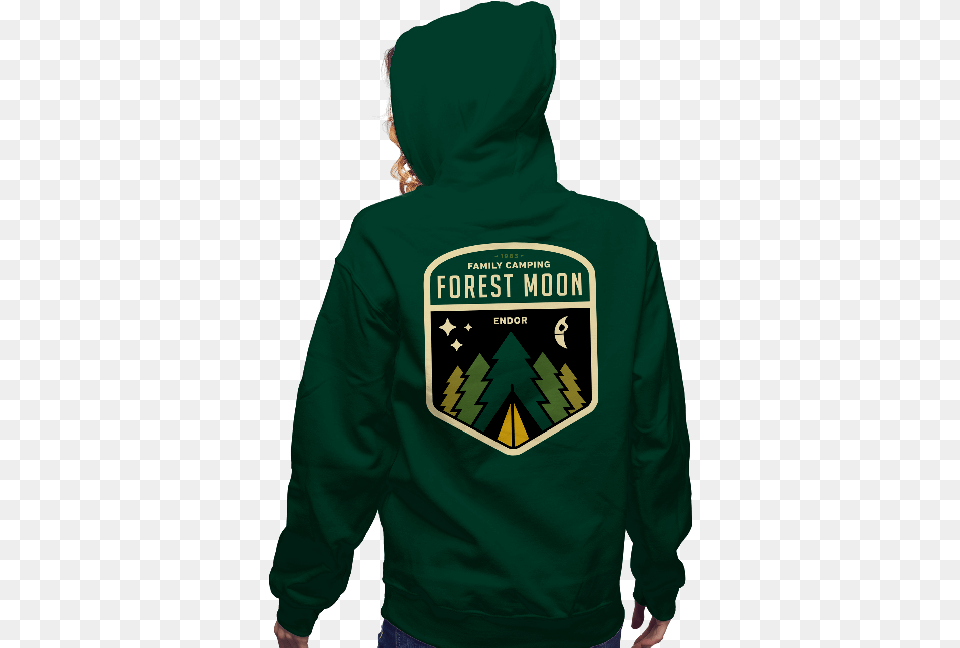 Forest Moon Camping Forest Moon Camping Stationjack Slouchy V Neck, Clothing, Coat, Hood, Hoodie Png Image