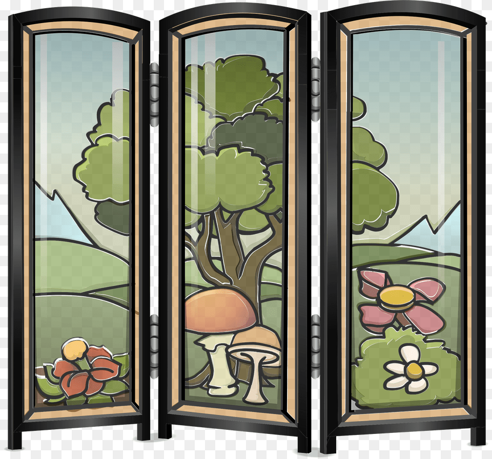 Forest Screen Decor Clipart, Door, Folding Door, Art Free Transparent Png
