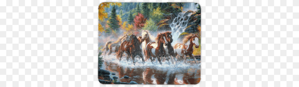 Forest Wild Horses Horses 5d, Animal, Herd, Art, Painting Free Png Download