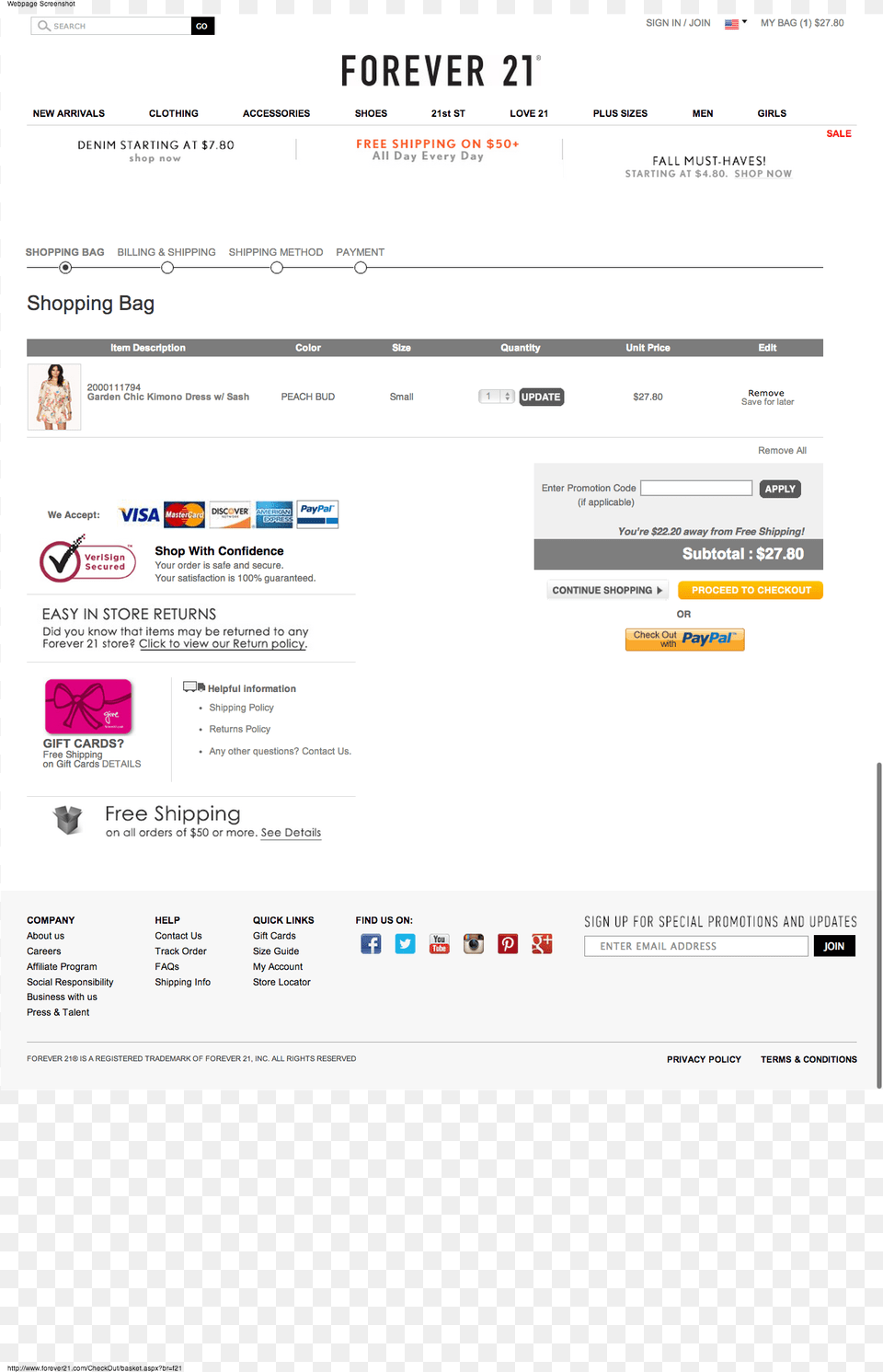 Forever 21 Checkout Basket Forever, File, Page, Text, Webpage Free Png