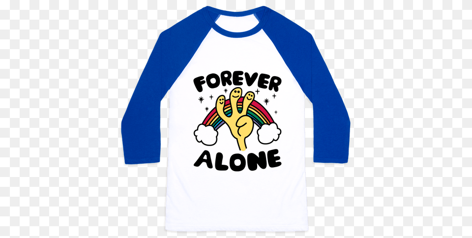 Forever Alone Baseball Tee Lookhuman, Clothing, Long Sleeve, Shirt, Sleeve Free Png Download
