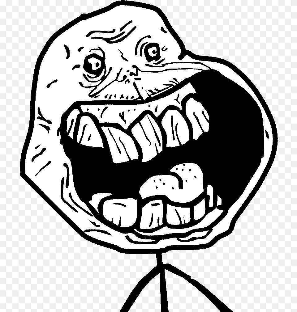 Forever Alone Clipart Troll Forever Alone Meme Face, Body Part, Mouth, Person, Teeth Png Image